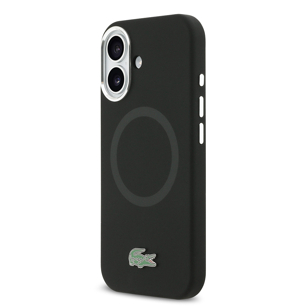 Apple iPhone 17 Uyumlu Kılıf Lacoste Orjinal Lisanslı M-safe Şarj Özellikli İkonik Logolu Metal Kamera Çerçeveli Silikon Kapak - 1