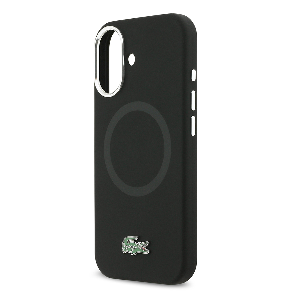 Apple iPhone 17 Uyumlu Kılıf Lacoste Orjinal Lisanslı M-safe Şarj Özellikli İkonik Logolu Metal Kamera Çerçeveli Silikon Kapak - 5