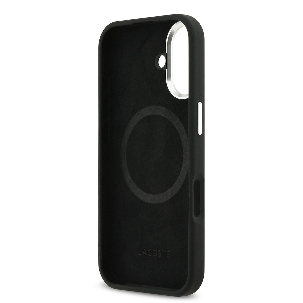 Apple iPhone 17 Uyumlu Kılıf Lacoste Orjinal Lisanslı M-safe Şarj Özellikli İkonik Logolu Metal Kamera Çerçeveli Silikon Kapak - 6