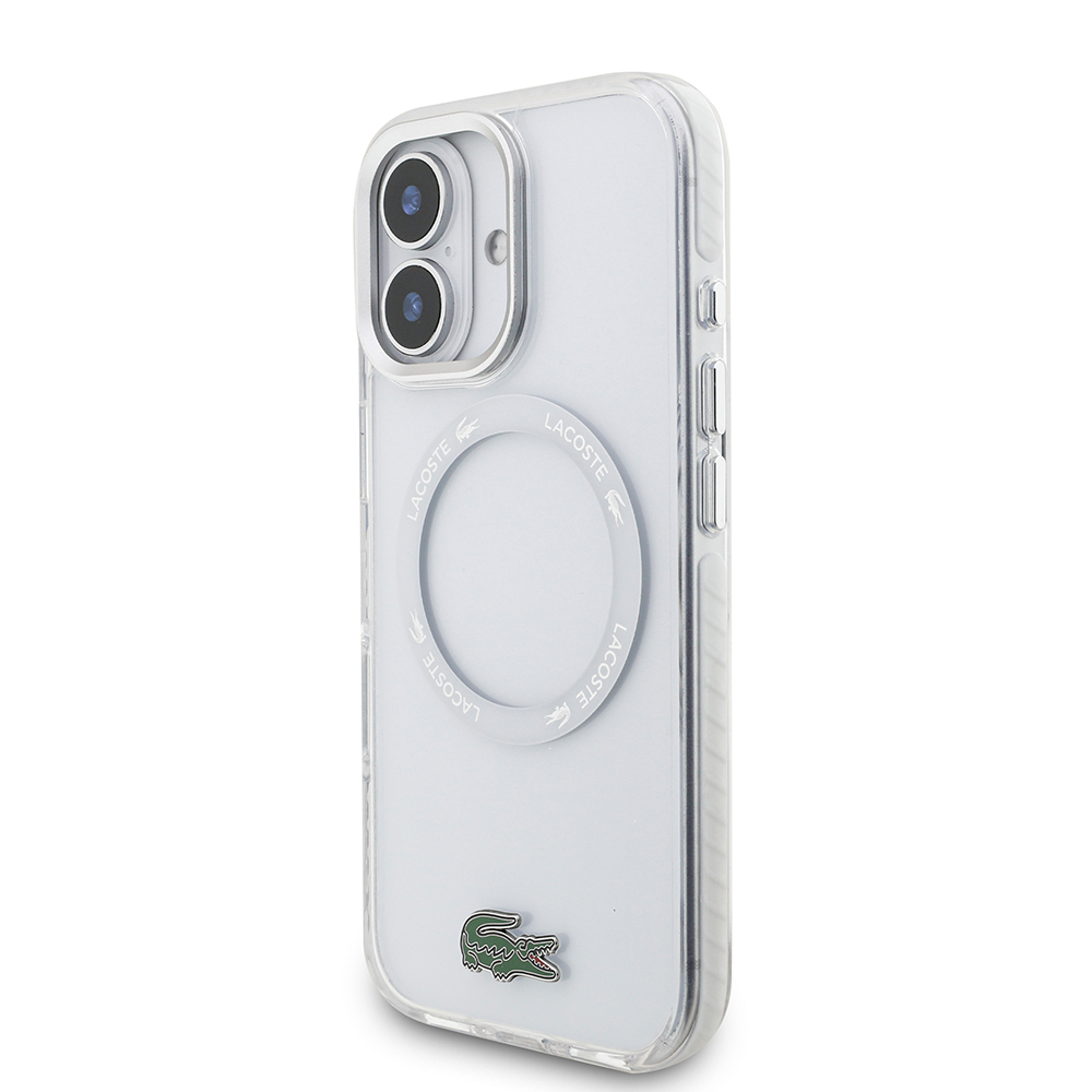 Apple iPhone 17 Uyumlu Kılıf Lacoste Orjinal Lisanslı M-safe Şarj Özellikli İkonik Timsah Logolu Buzlu Kapak - 1