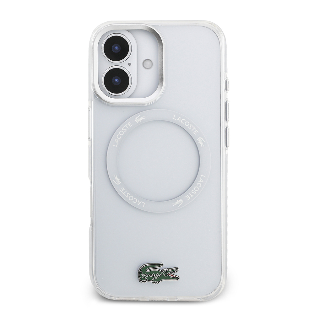 Apple iPhone 17 Uyumlu Kılıf Lacoste Orjinal Lisanslı M-safe Şarj Özellikli İkonik Timsah Logolu Buzlu Kapak - 2