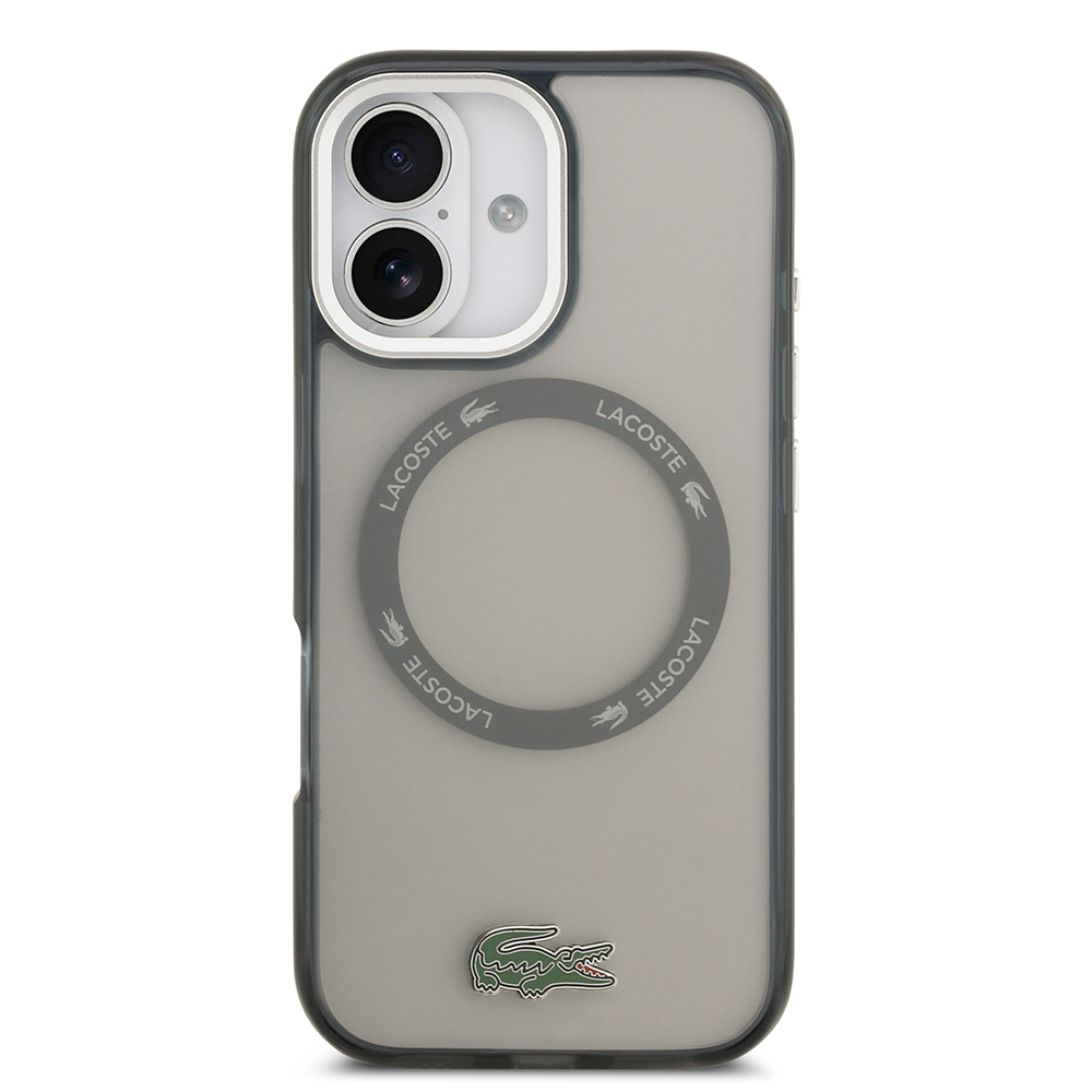Apple iPhone 17 Uyumlu Kılıf Lacoste Orjinal Lisanslı M-safe Şarj Özellikli İkonik Timsah Logolu Buzlu Kapak - 14