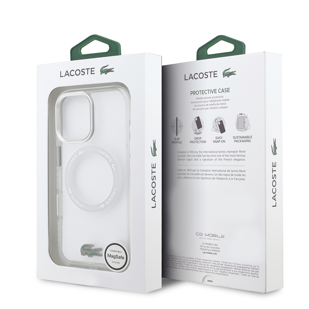 Apple iPhone 17 Uyumlu Kılıf Lacoste Orjinal Lisanslı M-safe Şarj Özellikli İkonik Timsah Logolu Buzlu Kapak - 19