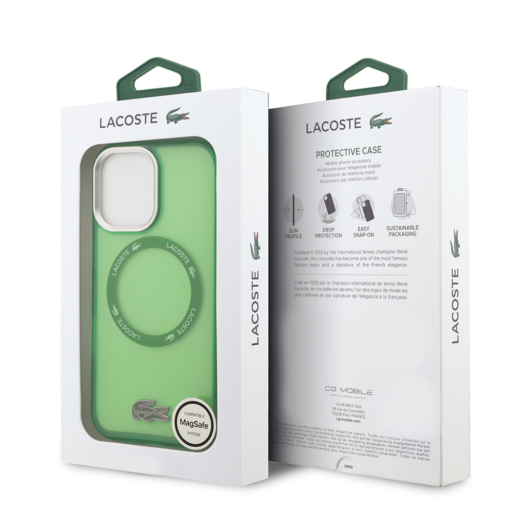 Apple iPhone 17 Uyumlu Kılıf Lacoste Orjinal Lisanslı M-safe Şarj Özellikli İkonik Timsah Logolu Buzlu Kapak - 20