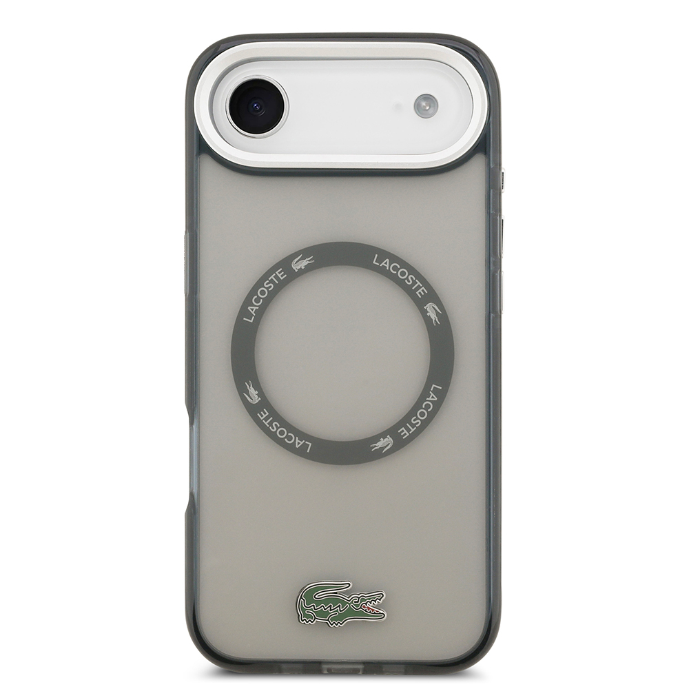Apple iPhone 17 Air Uyumlu Kılıf Lacoste Orjinal Lisanslı M-safe Şarj Özellikli İkonik Timsah Logolu Buzlu Kapak - 2