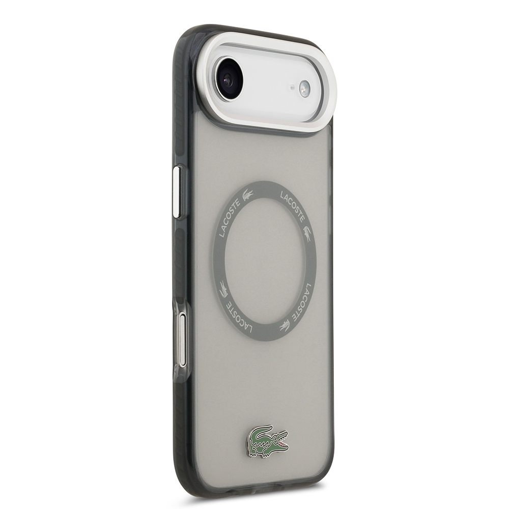 Apple iPhone 17 Air Uyumlu Kılıf Lacoste Orjinal Lisanslı M-safe Şarj Özellikli İkonik Timsah Logolu Buzlu Kapak - 3