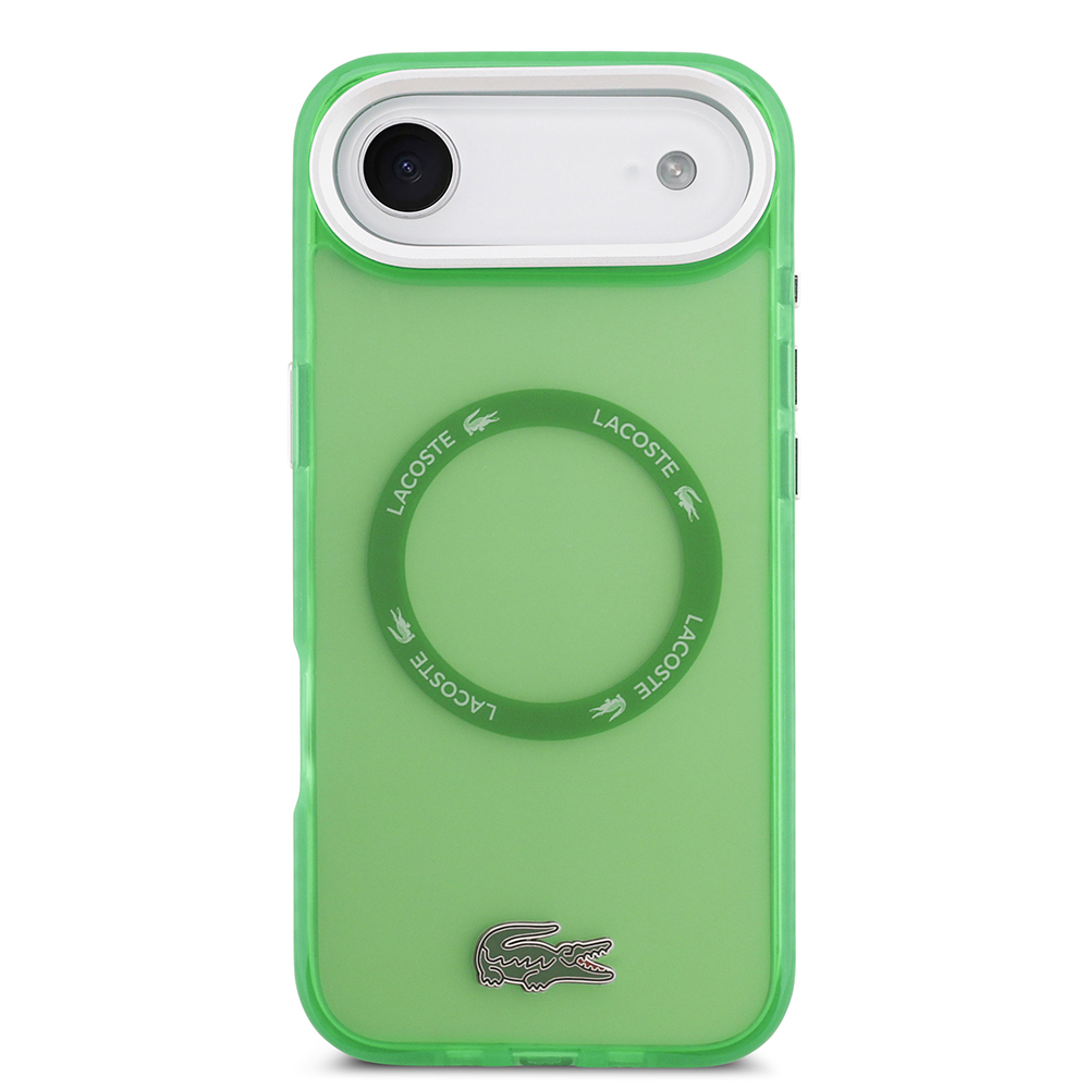 Apple iPhone 17 Air Uyumlu Kılıf Lacoste Orjinal Lisanslı M-safe Şarj Özellikli İkonik Timsah Logolu Buzlu Kapak - 9