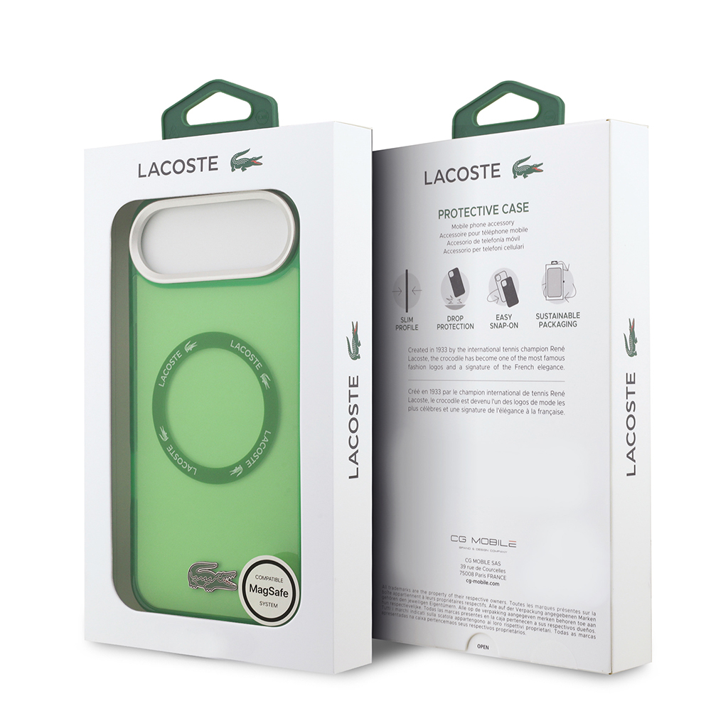 Apple iPhone 17 Air Uyumlu Kılıf Lacoste Orjinal Lisanslı M-safe Şarj Özellikli İkonik Timsah Logolu Buzlu Kapak - 14