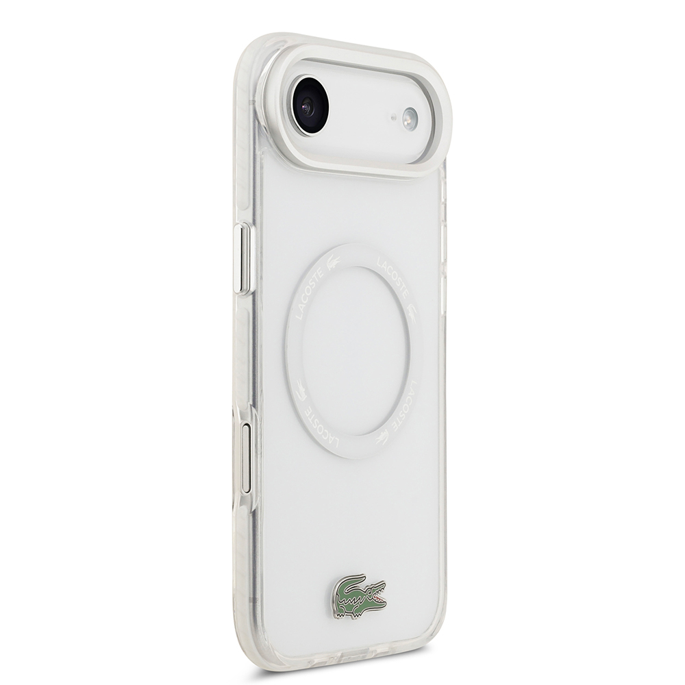 Apple iPhone 17 Air Uyumlu Kılıf Lacoste Orjinal Lisanslı M-safe Şarj Özellikli İkonik Timsah Logolu Buzlu Kapak - 17