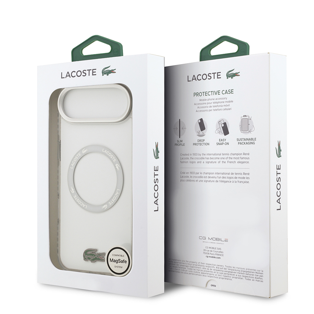 Apple iPhone 17 Air Uyumlu Kılıf Lacoste Orjinal Lisanslı M-safe Şarj Özellikli İkonik Timsah Logolu Buzlu Kapak - 21