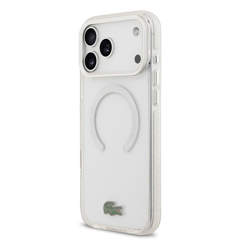 Apple iPhone 17 Pro Max Uyumlu Kılıf Lacoste Orjinal Lisanslı M-safe Şarj Özellikli İkonik Timsah Logolu Buzlu Kapak - 1