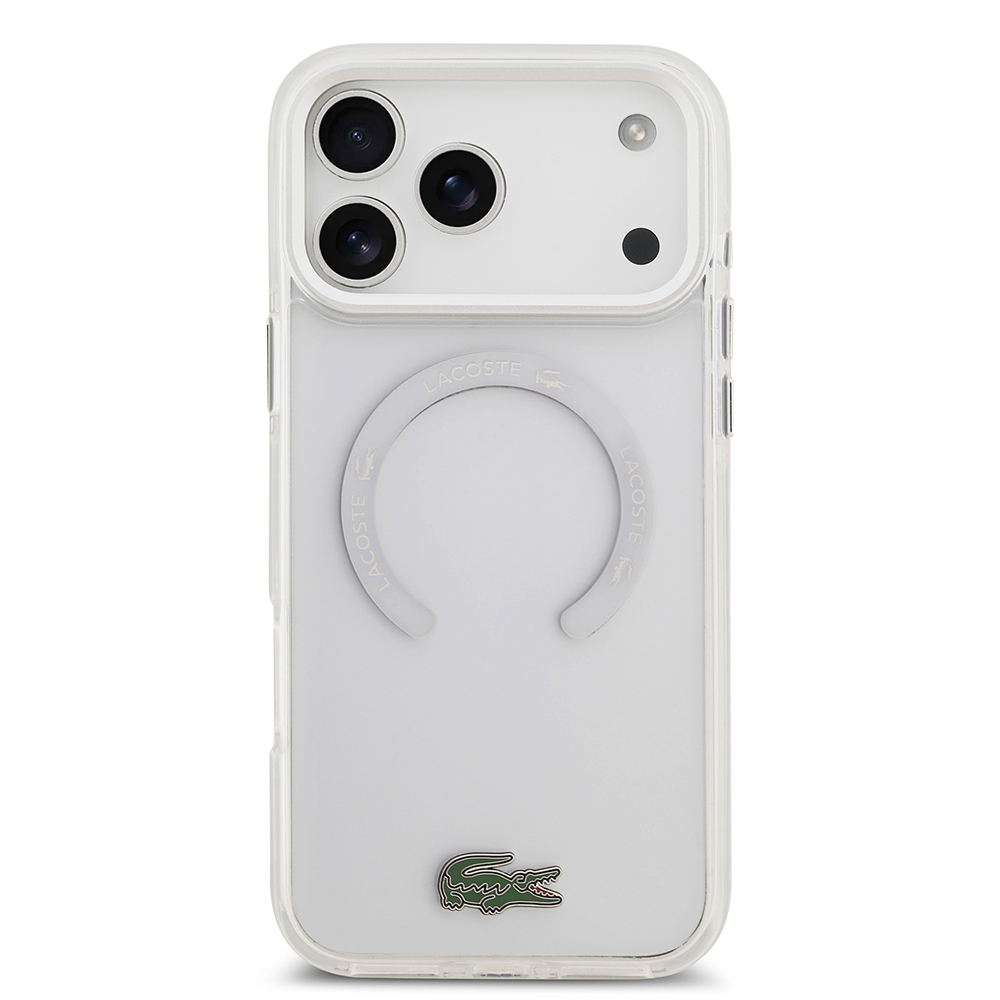 Apple iPhone 17 Pro Max Uyumlu Kılıf Lacoste Orjinal Lisanslı M-safe Şarj Özellikli İkonik Timsah Logolu Buzlu Kapak - 2