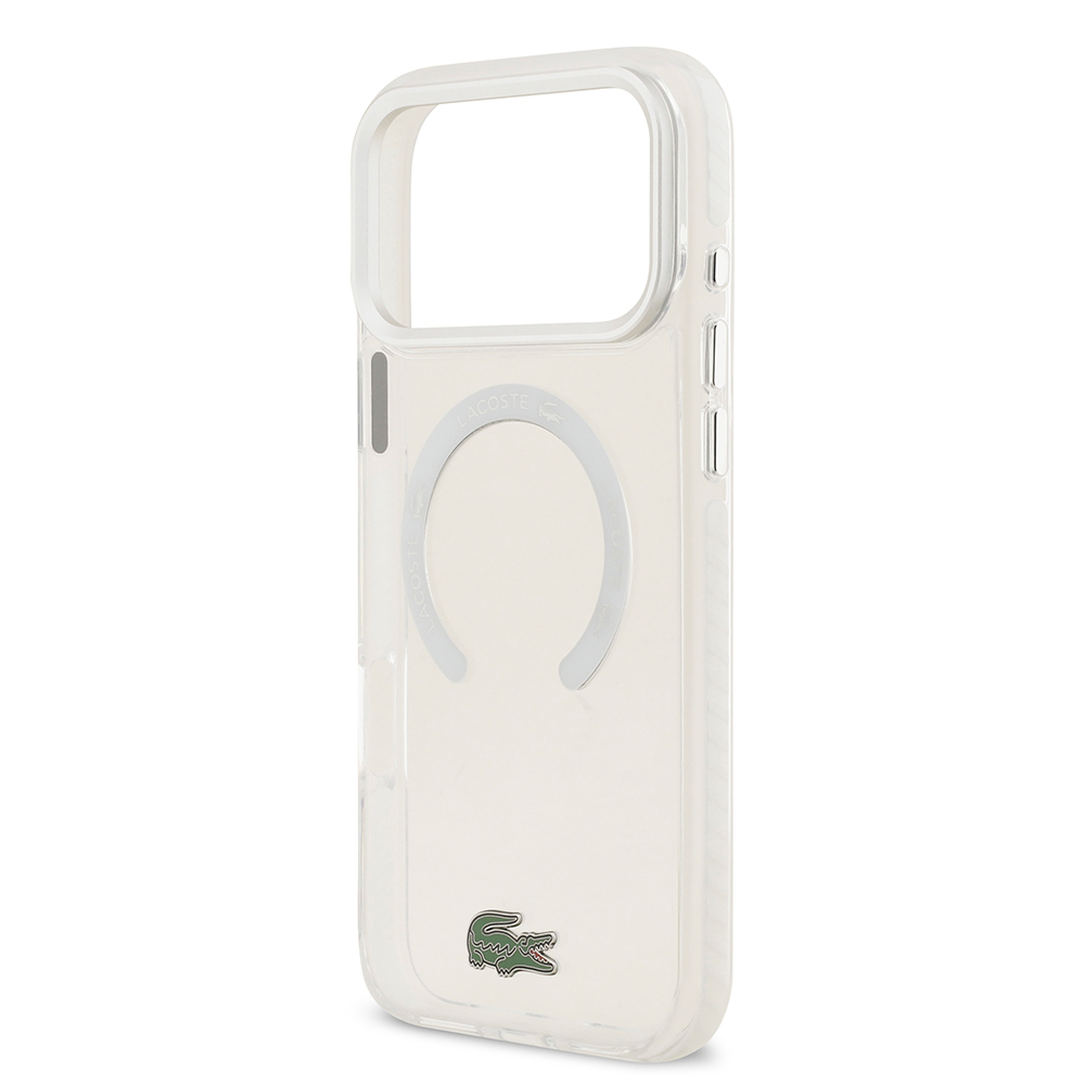 Apple iPhone 17 Pro Max Uyumlu Kılıf Lacoste Orjinal Lisanslı M-safe Şarj Özellikli İkonik Timsah Logolu Buzlu Kapak - 5