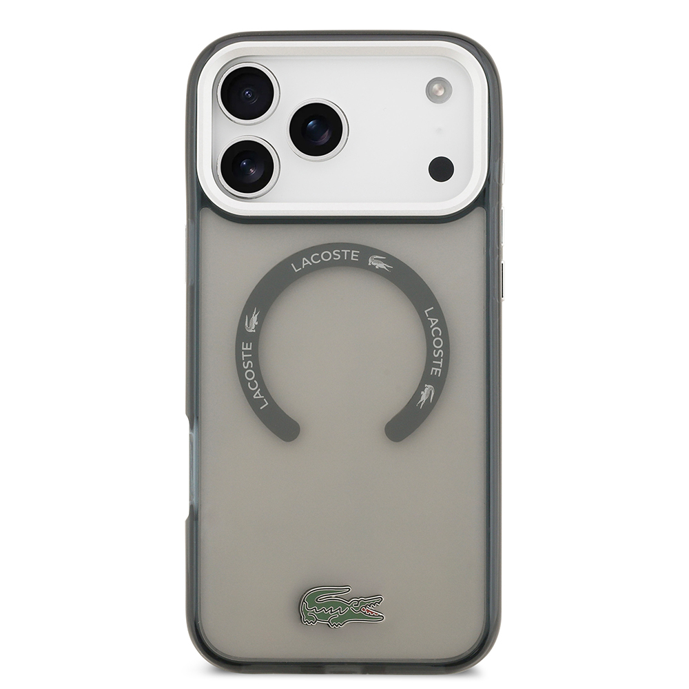 Apple iPhone 17 Pro Max Uyumlu Kılıf Lacoste Orjinal Lisanslı M-safe Şarj Özellikli İkonik Timsah Logolu Buzlu Kapak - 8