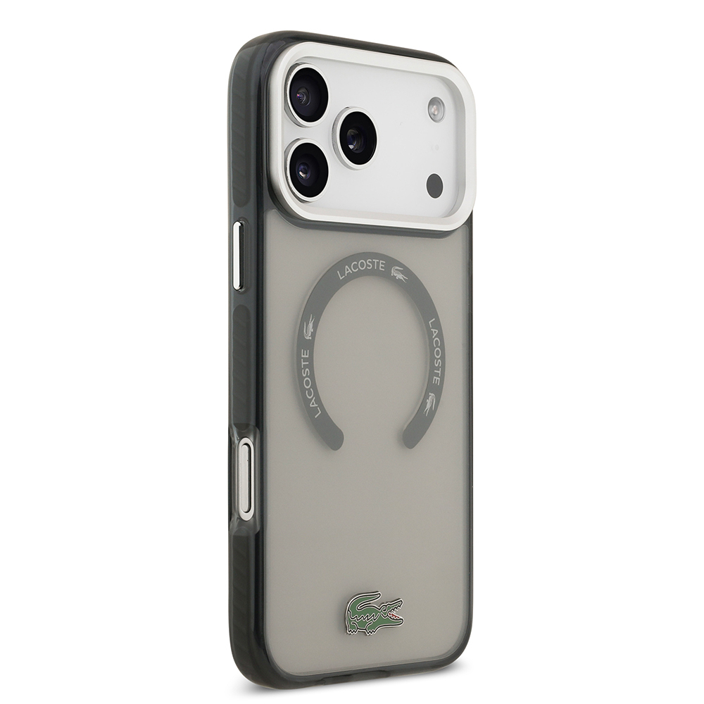 Apple iPhone 17 Pro Max Uyumlu Kılıf Lacoste Orjinal Lisanslı M-safe Şarj Özellikli İkonik Timsah Logolu Buzlu Kapak - 9