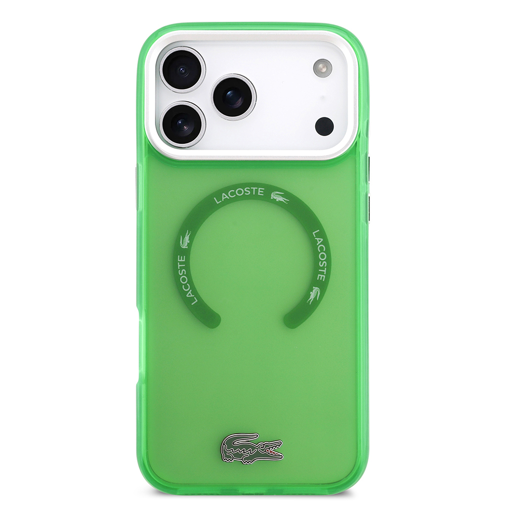 Apple iPhone 17 Pro Max Uyumlu Kılıf Lacoste Orjinal Lisanslı M-safe Şarj Özellikli İkonik Timsah Logolu Buzlu Kapak - 14