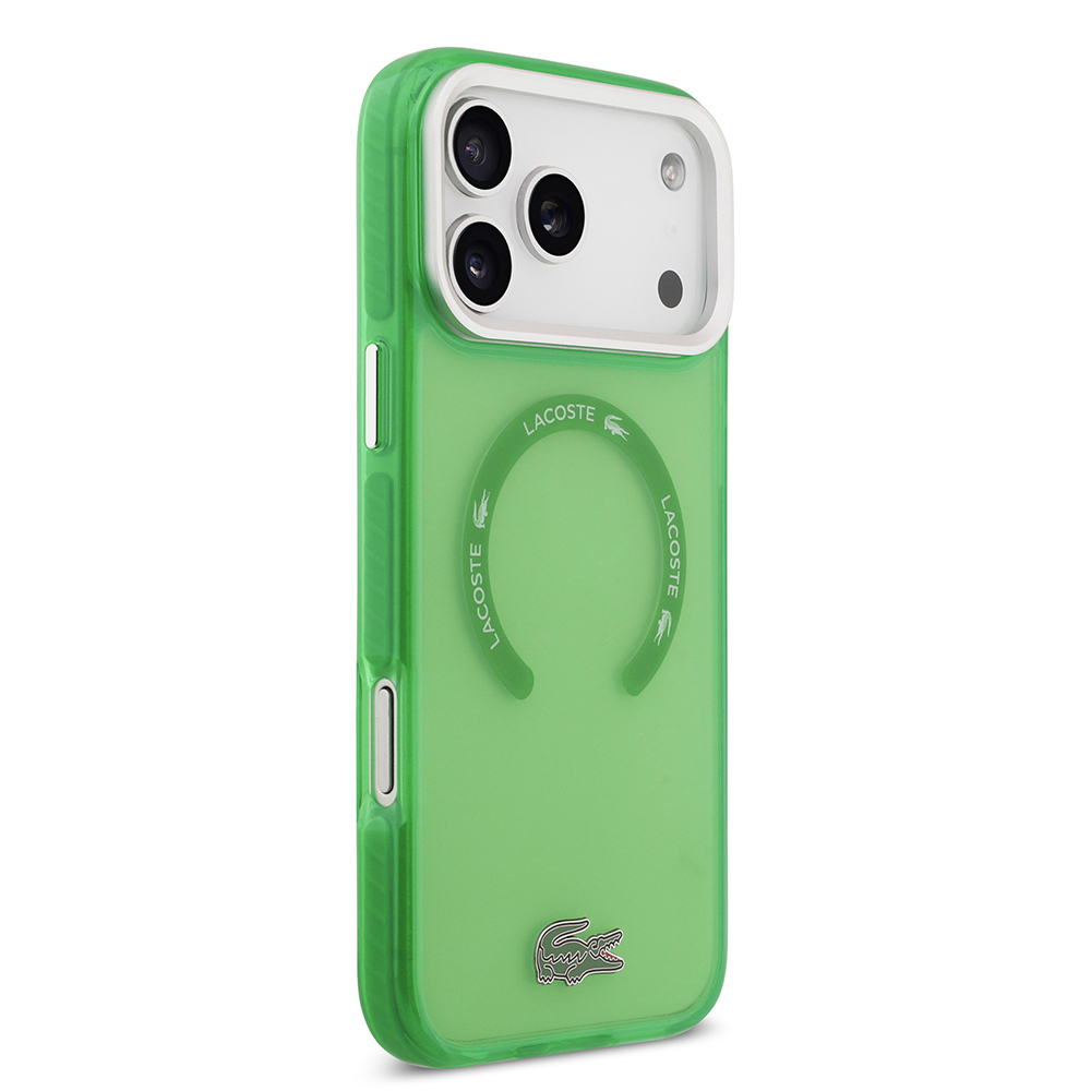 Apple iPhone 17 Pro Max Uyumlu Kılıf Lacoste Orjinal Lisanslı M-safe Şarj Özellikli İkonik Timsah Logolu Buzlu Kapak - 15