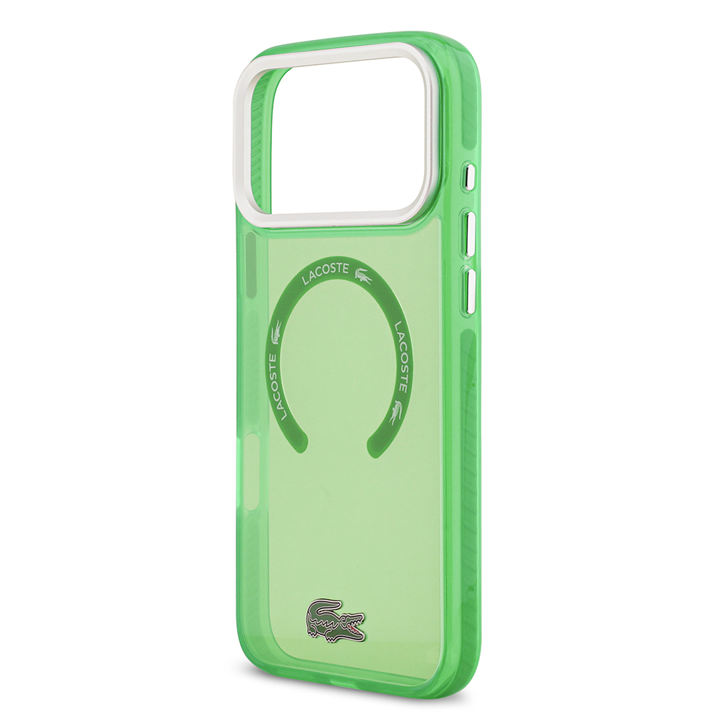 Apple iPhone 17 Pro Max Uyumlu Kılıf Lacoste Orjinal Lisanslı M-safe Şarj Özellikli İkonik Timsah Logolu Buzlu Kapak - 17