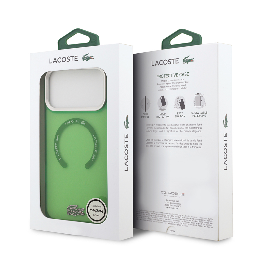Apple iPhone 17 Pro Max Uyumlu Kılıf Lacoste Orjinal Lisanslı M-safe Şarj Özellikli İkonik Timsah Logolu Buzlu Kapak - 21