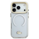 Apple iPhone 17 Pro Uyumlu Kılıf Lacoste Orjinal Lisanslı M-safe Şarj Özellikli Gold Timsah Logolu Buzlu Kapak - 16
