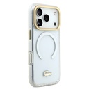 Apple iPhone 17 Pro Uyumlu Kılıf Lacoste Orjinal Lisanslı M-safe Şarj Özellikli Gold Timsah Logolu Buzlu Kapak - 17