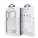 Apple iPhone 17 Pro Uyumlu Kılıf Lacoste Orjinal Lisanslı M-safe Şarj Özellikli Gold Timsah Logolu Buzlu Kapak - 21
