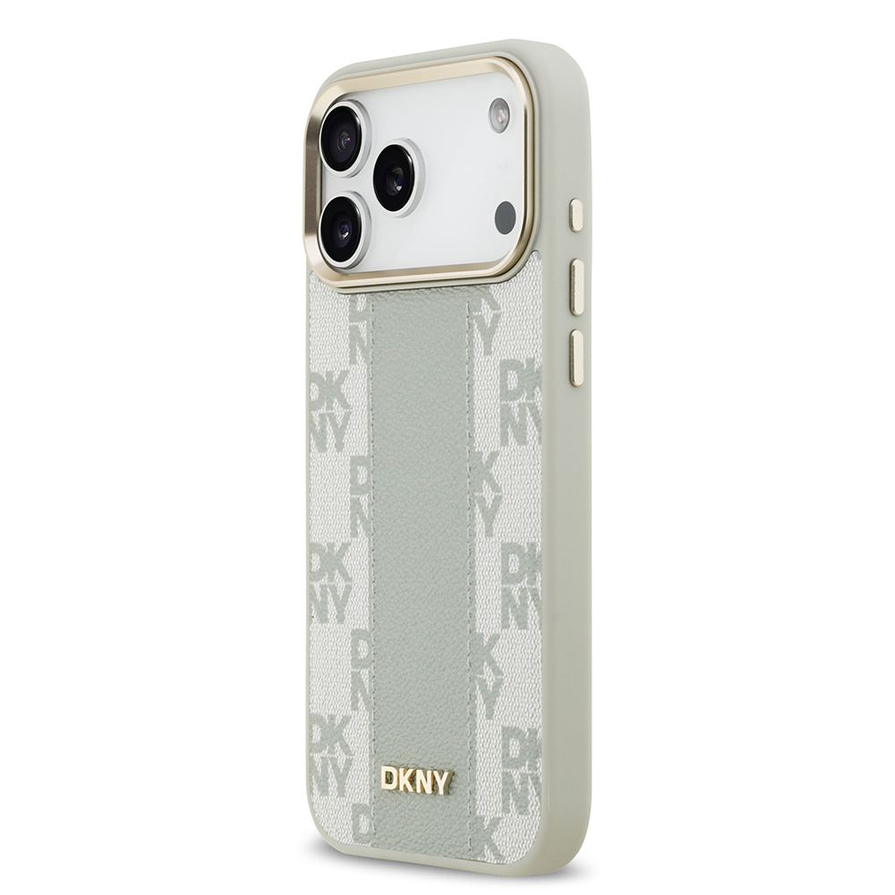 Apple iPhone 17 Pro Max Uyumlu Kılıf DKNY Orjinal Lisanslı M-safe Şarj Özellikli 3D Yazılı Checkered Pattern Kapak - 7