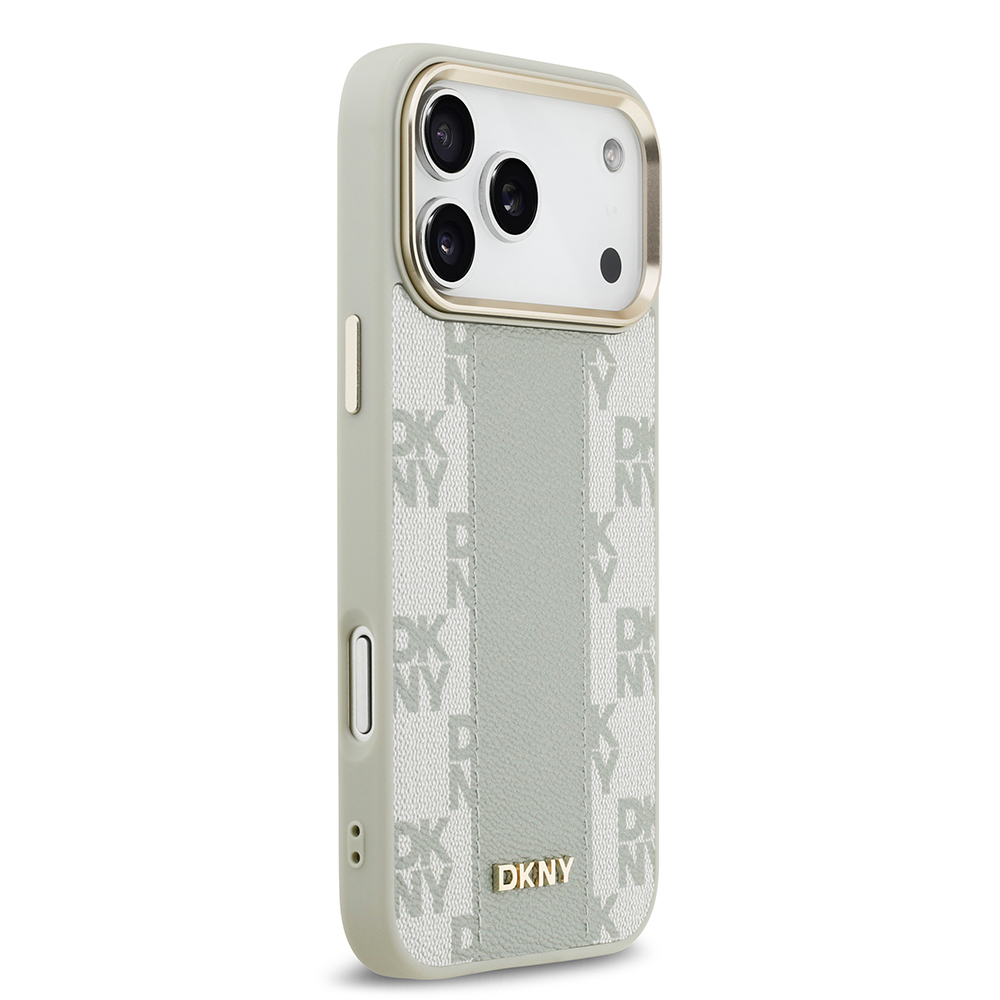 Apple iPhone 17 Pro Max Uyumlu Kılıf DKNY Orjinal Lisanslı M-safe Şarj Özellikli 3D Yazılı Checkered Pattern Kapak - 9