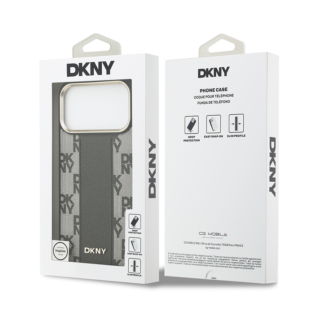 Apple iPhone 17 Pro Max Uyumlu Kılıf DKNY Orjinal Lisanslı M-safe Şarj Özellikli 3D Yazılı Checkered Pattern Kapak - 13