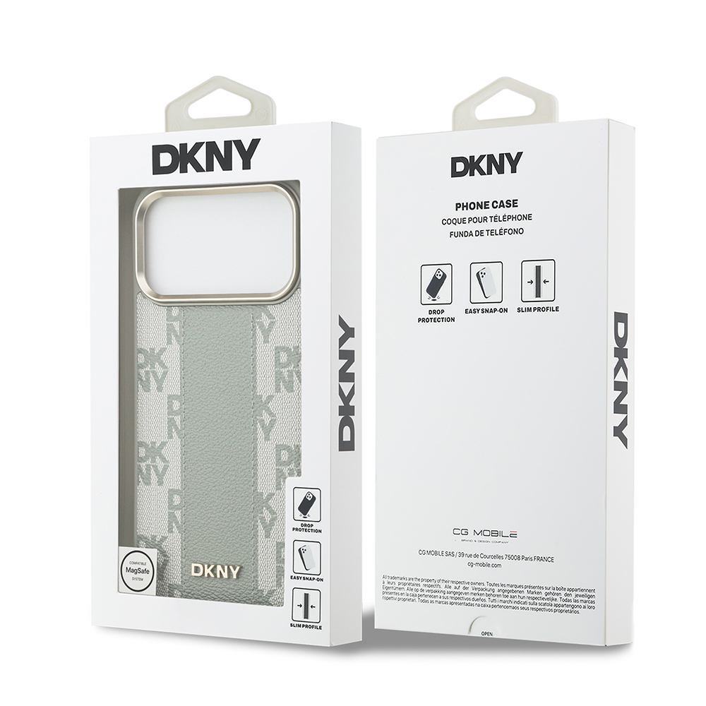 Apple iPhone 17 Pro Max Uyumlu Kılıf DKNY Orjinal Lisanslı M-safe Şarj Özellikli 3D Yazılı Checkered Pattern Kapak - 14