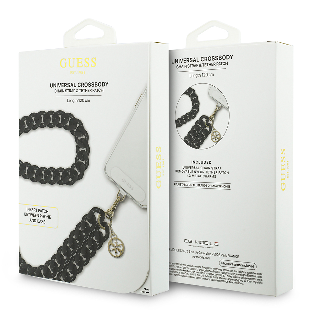 Guess Orjinal Lisanslı 4G Metal Logolu Büyük Zincirli Çapraz Vücut Telefon Askı Kayışı 120cm - 2