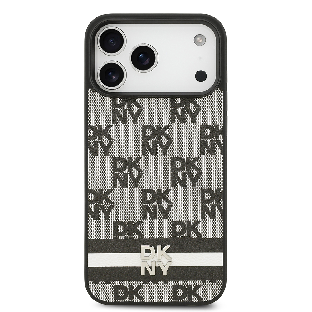 Apple iPhone 17 Pro Max Uyumlu Kılıf DKNY Orjinal Lisanslı M-safe Şarj Özellikli 3D Yazılı Metal Logolu Kapak - 2