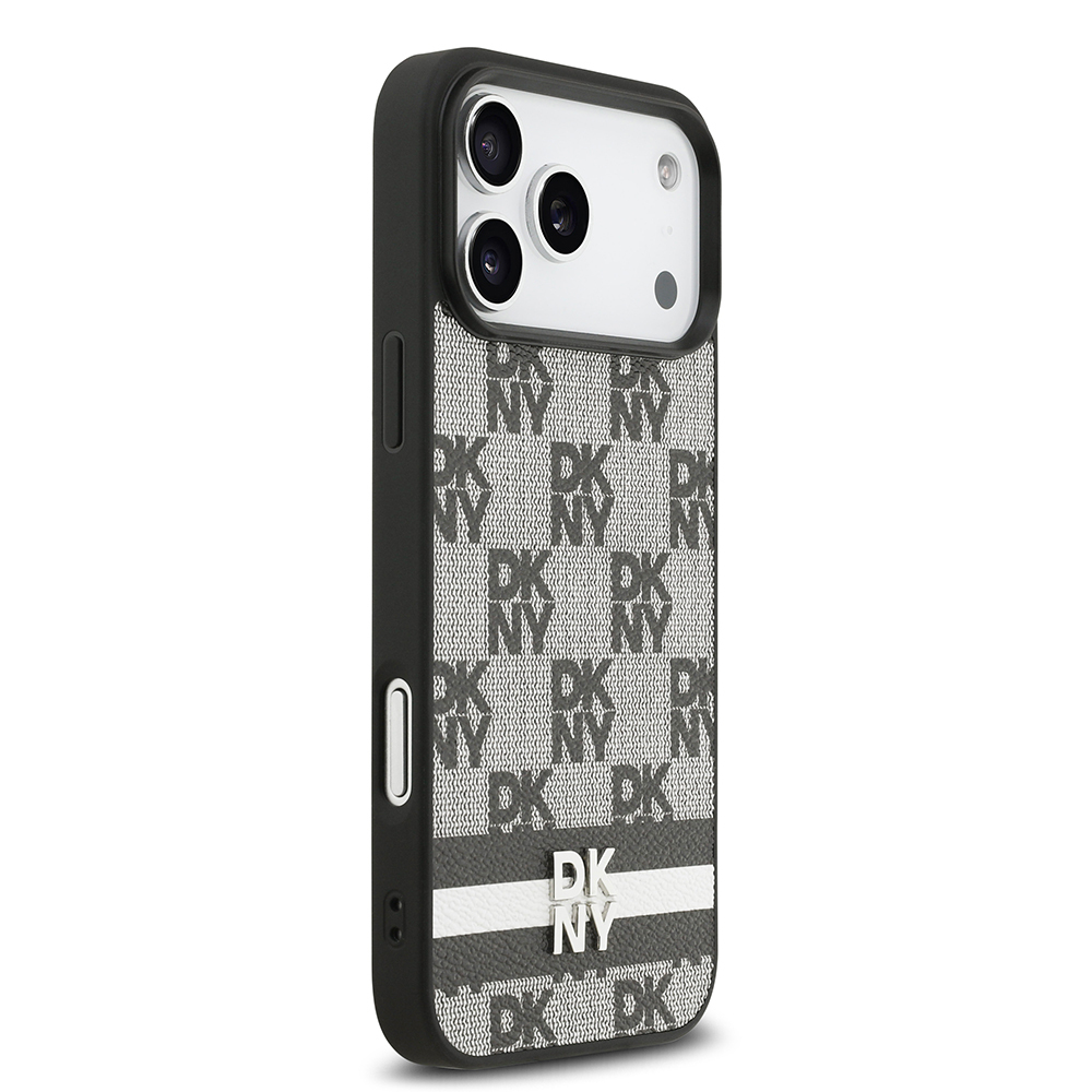 Apple iPhone 17 Pro Max Uyumlu Kılıf DKNY Orjinal Lisanslı M-safe Şarj Özellikli 3D Yazılı Metal Logolu Kapak - 3