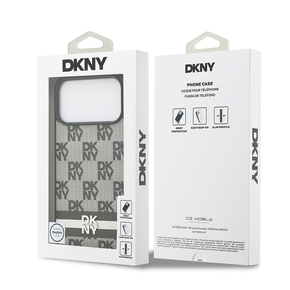 Apple iPhone 17 Pro Max Uyumlu Kılıf DKNY Orjinal Lisanslı M-safe Şarj Özellikli 3D Yazılı Metal Logolu Kapak - 7