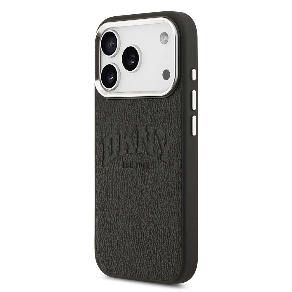 Apple iPhone 17 Pro Uyumlu Kılıf DKNY Orjinal Lisanslı M-safe Şarj Özellikli PU Deri Kabartmalı Kapak - 1