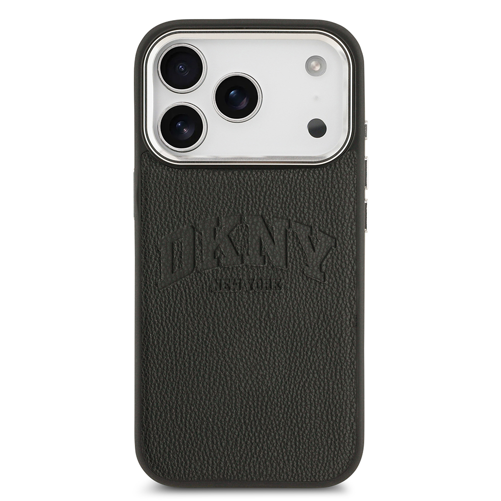 Apple iPhone 17 Pro Uyumlu Kılıf DKNY Orjinal Lisanslı M-safe Şarj Özellikli PU Deri Kabartmalı Kapak - 2
