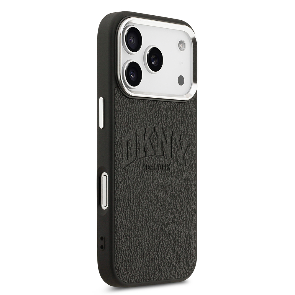Apple iPhone 17 Pro Uyumlu Kılıf DKNY Orjinal Lisanslı M-safe Şarj Özellikli PU Deri Kabartmalı Kapak - 3