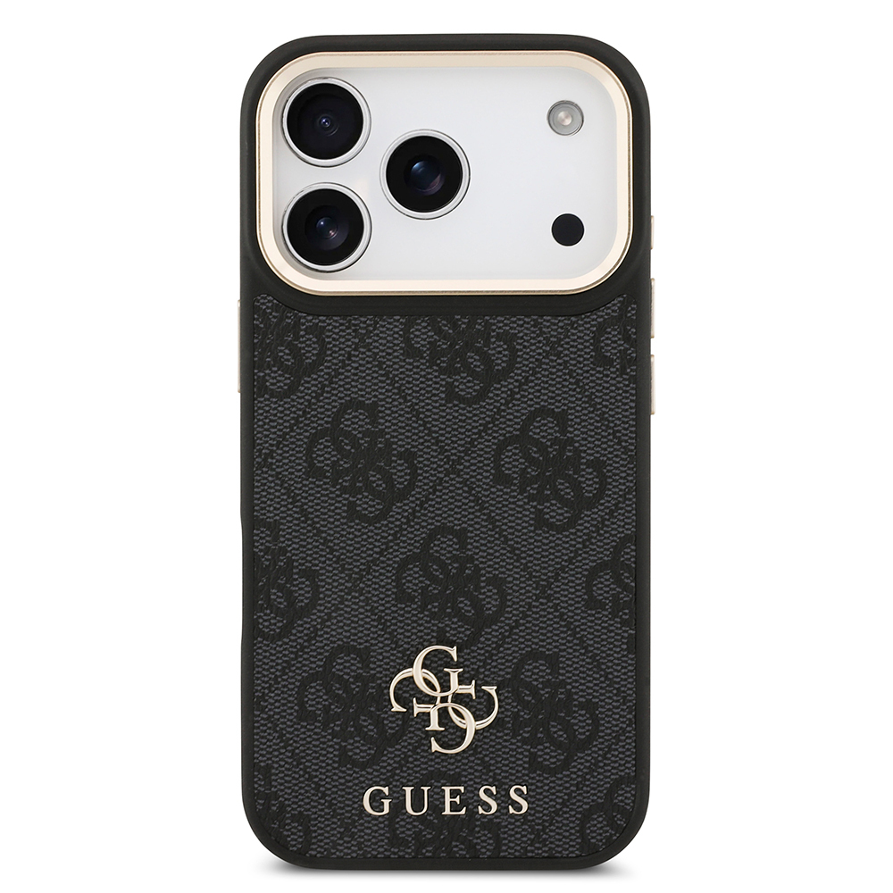 Apple iPhone 17 Pro Uyumlu Guess Orjinal Lisanslı 4G ve Yazı Logolu Kılıf + Ekran Koruyucu + Lens Koruyucu 3in1 Aksesuar Seti - 4
