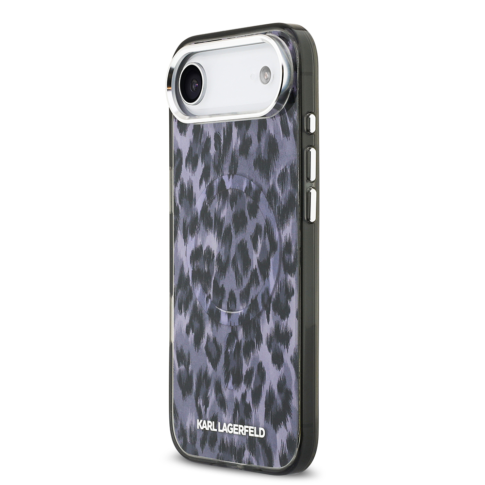 Apple iPhone 17 Air Uyumlu Kılıf Karl Lagerfeld Orjinal Lisanslı M-safe Şarj Özellikli IML Leopar Baskılı Kapak - 1