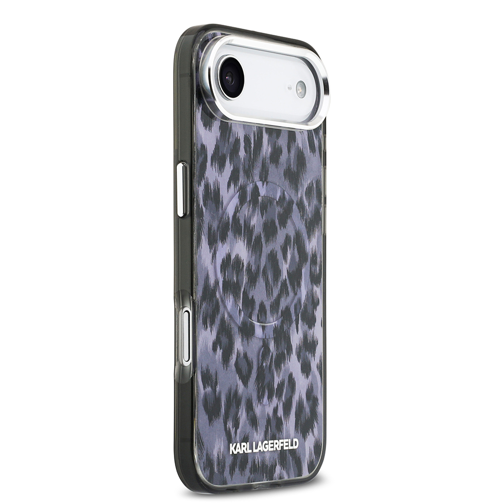 Apple iPhone 17 Air Uyumlu Kılıf Karl Lagerfeld Orjinal Lisanslı M-safe Şarj Özellikli IML Leopar Baskılı Kapak - 3