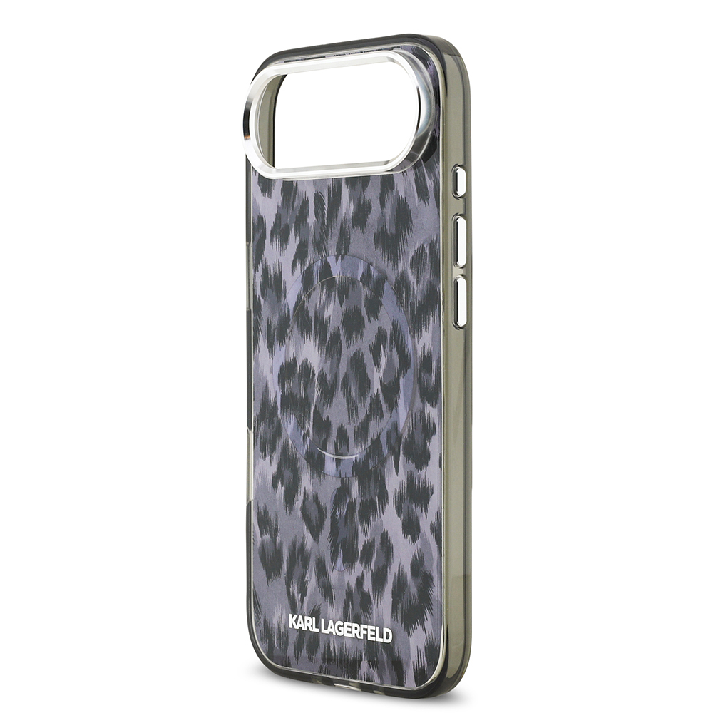 Apple iPhone 17 Air Uyumlu Kılıf Karl Lagerfeld Orjinal Lisanslı M-safe Şarj Özellikli IML Leopar Baskılı Kapak - 5