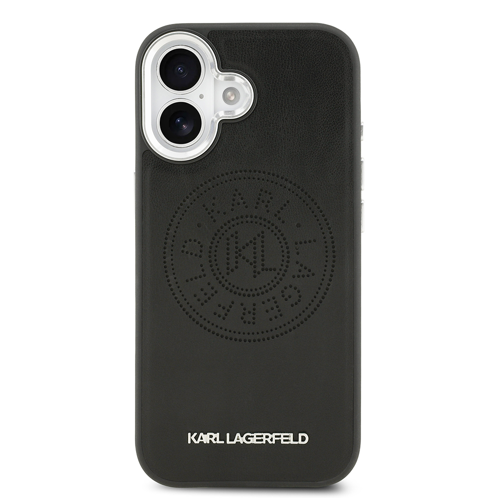 Apple iPhone 17 Uyumlu Kılıf Karl Lagerfeld Orjinal Lisanslı M-safe Şarj Özellikli Delikli Tasarım Metal Logolu PU Deri Kapak - 2
