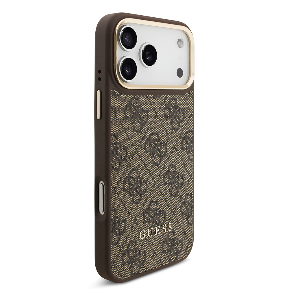 Apple iPhone 17 Pro Max Uyumlu Kılıf Guess Orjinal Lisanslı M-safe Şarj Özellikli 4G Metal Büyük Logolu Kartlıklı Kapak - 3