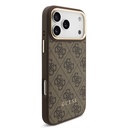 Apple iPhone 17 Pro Max Uyumlu Kılıf Guess Orjinal Lisanslı M-safe Şarj Özellikli 4G Metal Büyük Logolu Kartlıklı Kapak - 3