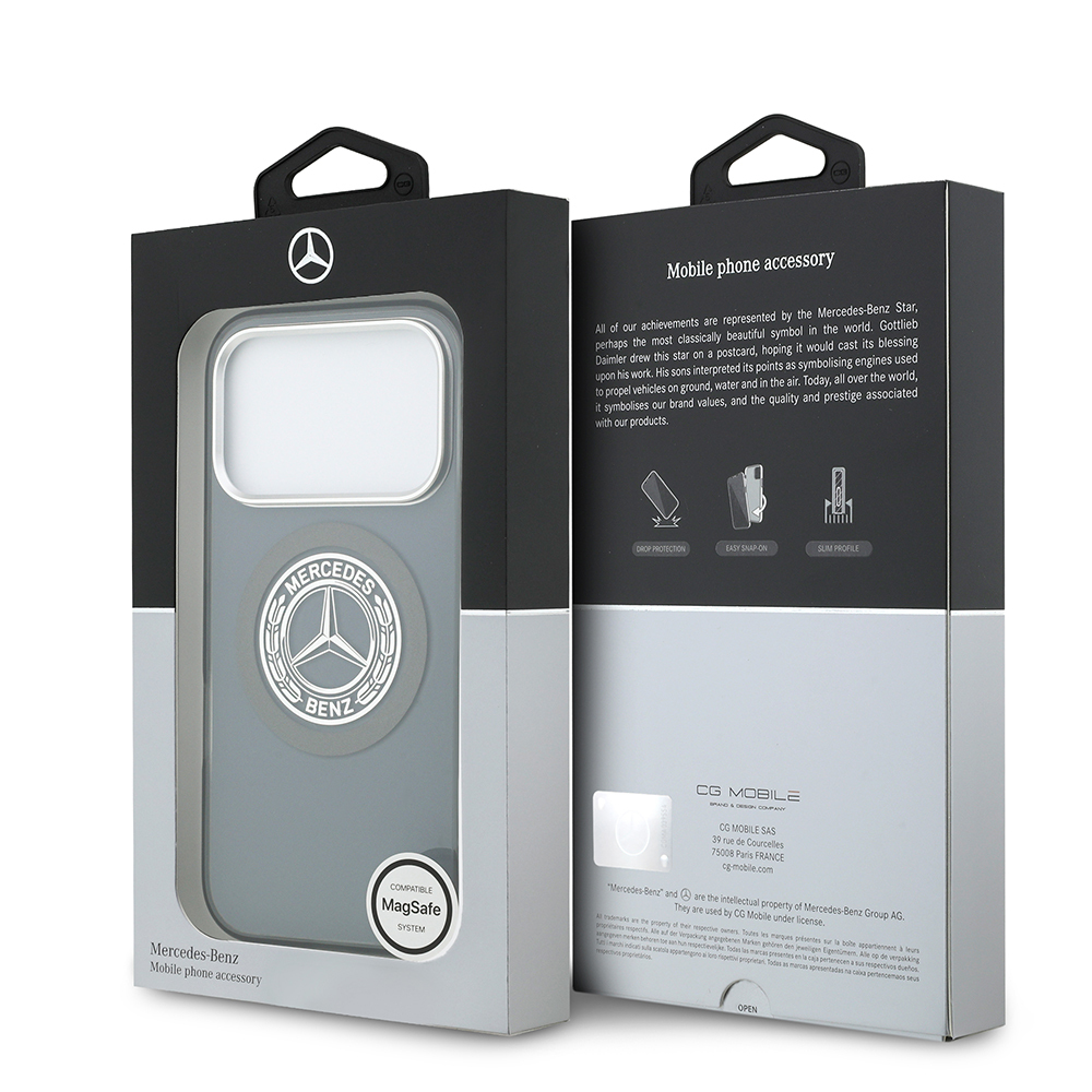 Apple iPhone 17 Pro Uyumlu Kılıf Mercedes Benz Orjinal Lisanslı M-safe Şarj Özellikli Çift Katmanlı PC Nostaljik Yıldız Dizayn Kapak - 25