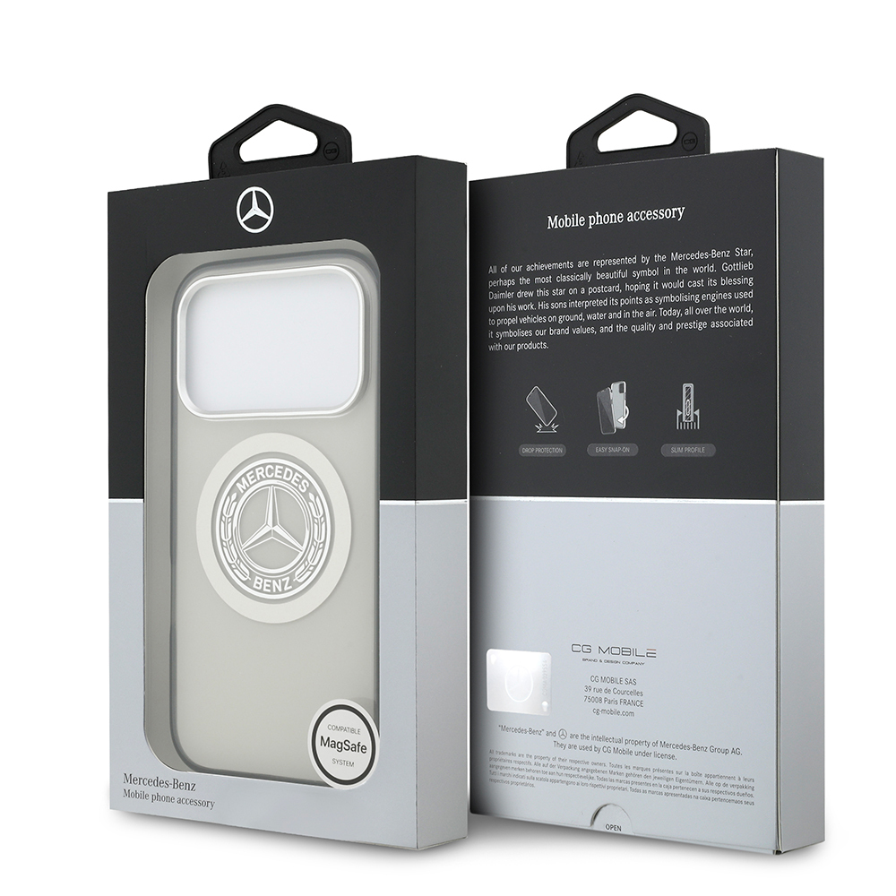 Apple iPhone 17 Pro Uyumlu Kılıf Mercedes Benz Orjinal Lisanslı M-safe Şarj Özellikli Çift Katmanlı PC Nostaljik Yıldız Dizayn Kapak - 27