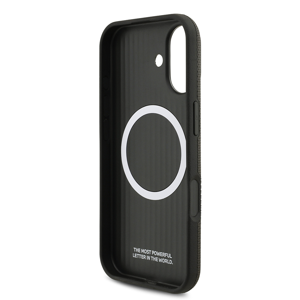 Apple iPhone 17 Uyumlu Kılıf BMW Orjinal Lisanslı M-safe Şarj Özellikli Metal Logolu Delikli M Dizayn Deri Kapak - 6