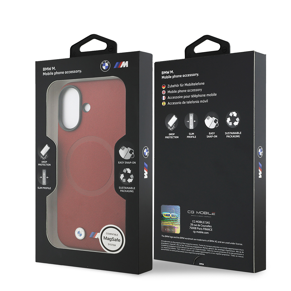 Apple iPhone 17 Uyumlu Kılıf BMW Orjinal Lisanslı M-safe Şarj Özellikli Metal Logolu Delikli M Dizayn Deri Kapak - 35