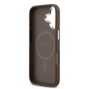 Apple iPhone 17 Uyumlu Kılıf Guess Orjinal Lisanslı M-safe Şarj Özellikli Gümüş Metal Kamera Çerçeveli Üçgen Logo 4G Desenli Kapak - 6