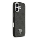Apple iPhone 17 Uyumlu Kılıf Guess Orjinal Lisanslı M-safe Şarj Özellikli Gümüş Metal Kamera Çerçeveli Üçgen Logo 4G Desenli Kapak - 9
